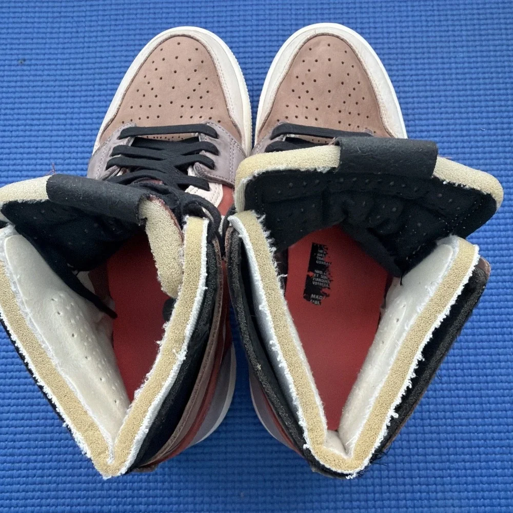 Nike Air Jordan 1 ZOOM AIR High Top Suede Sneakers Brown Tan Sz-US 7 Basketball